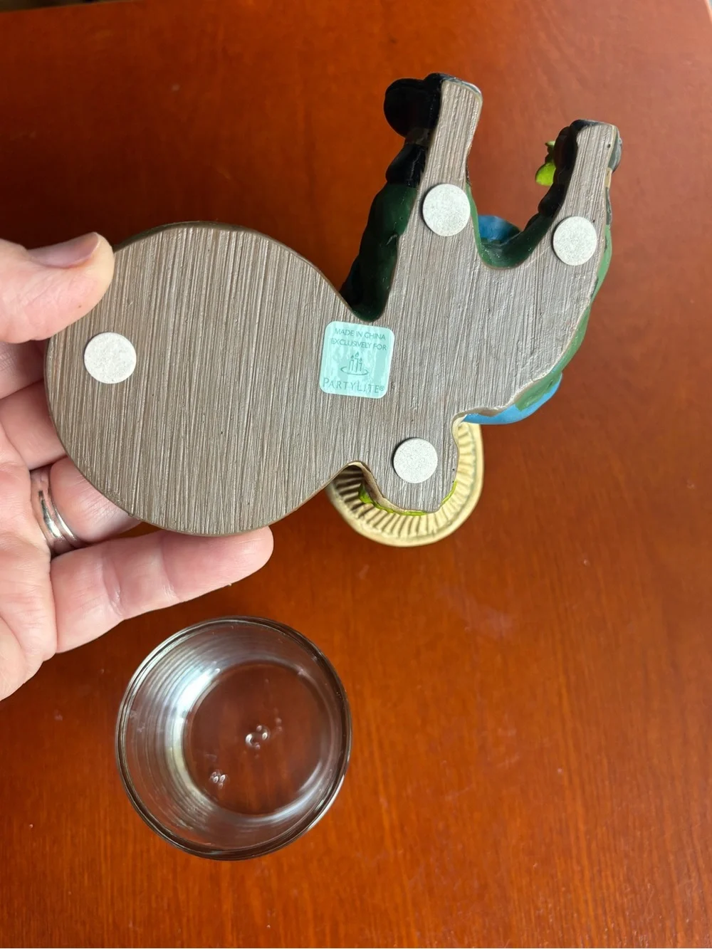 PartyLite Gnome Candle Holder Glass